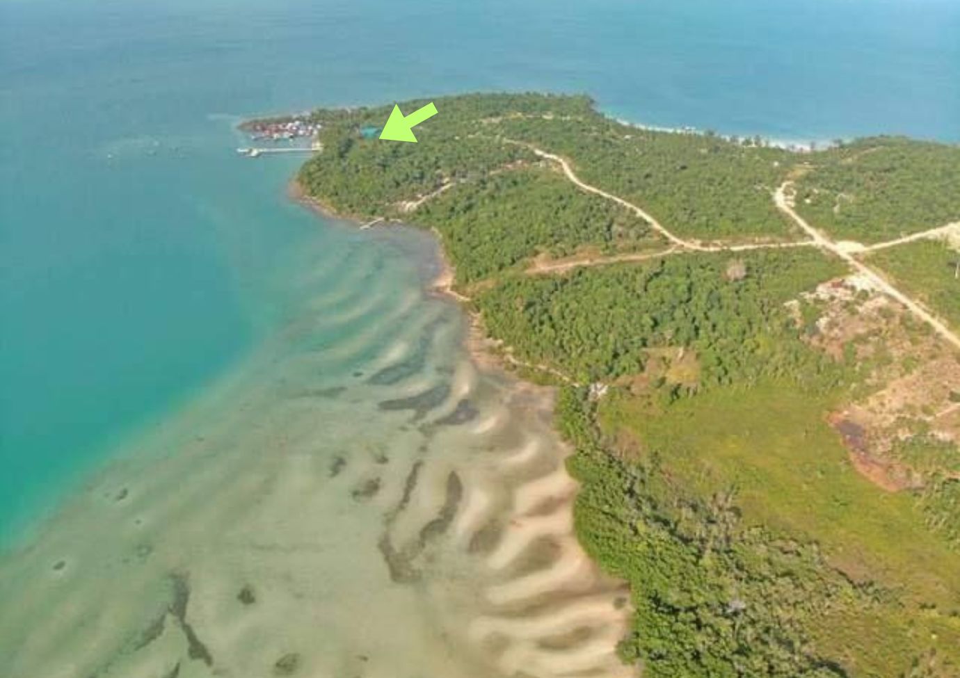 Land for sale in Daem Thkov near coconut beach koh rong aerial view of the land for sale in Daem Thkov near coconut beach koh rong