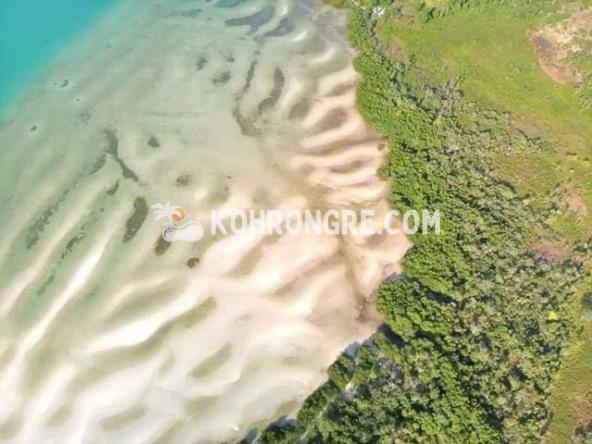 aerial view of the beach near the satellite image and layout of the land for sale between coconut beach and pagoda beach koh rong cambodia