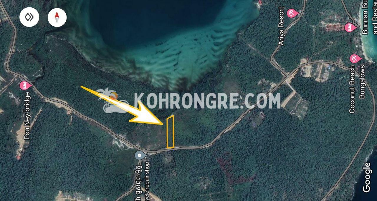 satellite image and layout of the land for sale between coconut beach and pagoda beach koh rong cambodia