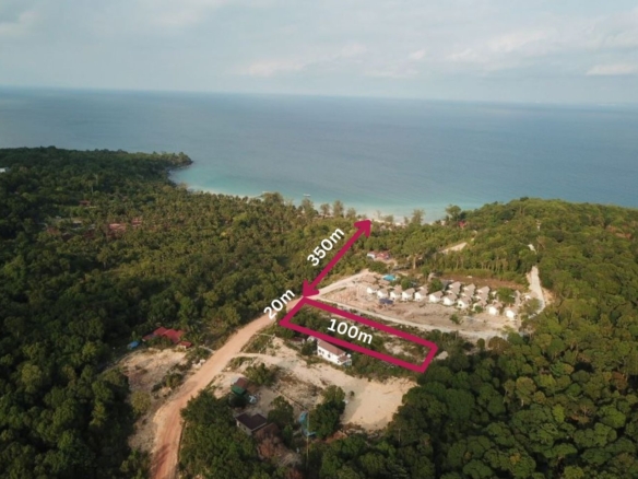 aerial view and layout of the land for sale in coconut beach koh rong cambodia