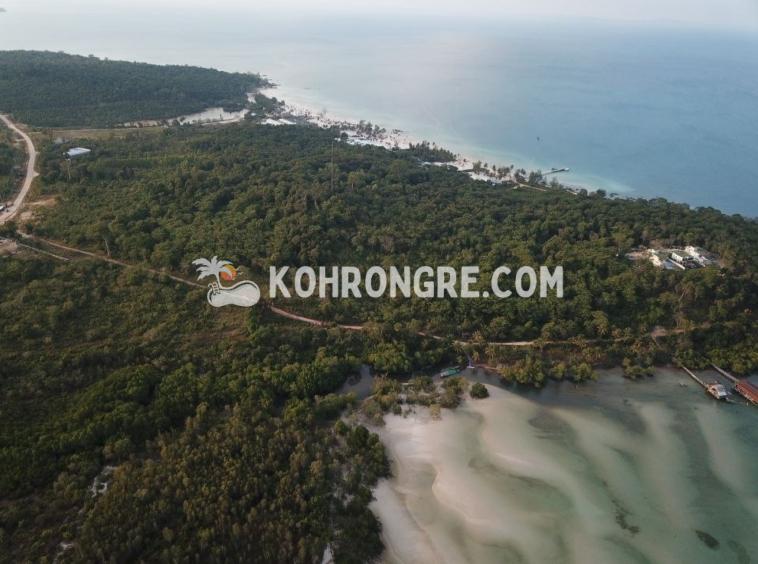 aerial view of the seaside land for sale near pagoda beach koh rong cambodia