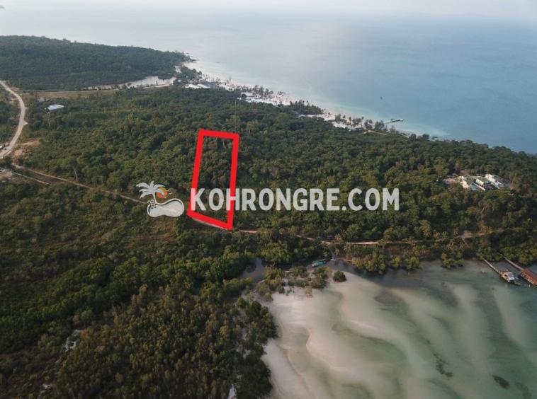 aerial view and the layout of the seaside land for sale near pagoda beach koh rong cambodia