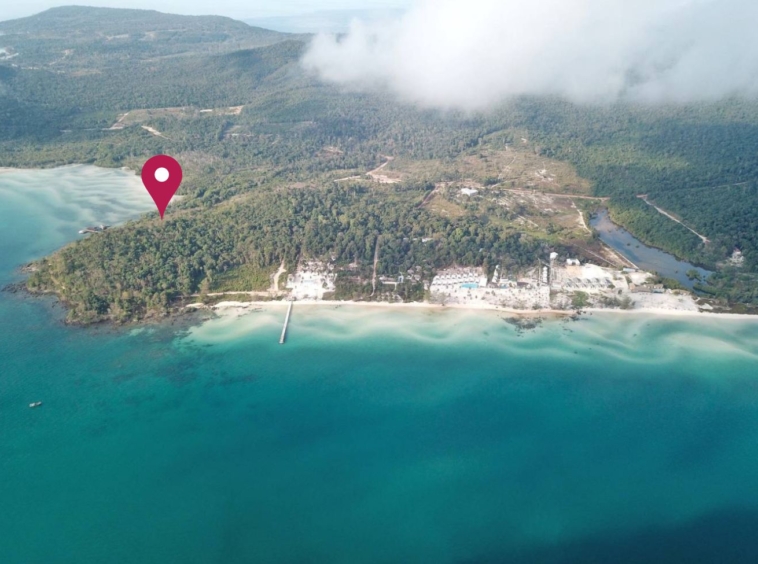 aerial view and the layout of the seaside land for sale near pagoda beach koh rong cambodia