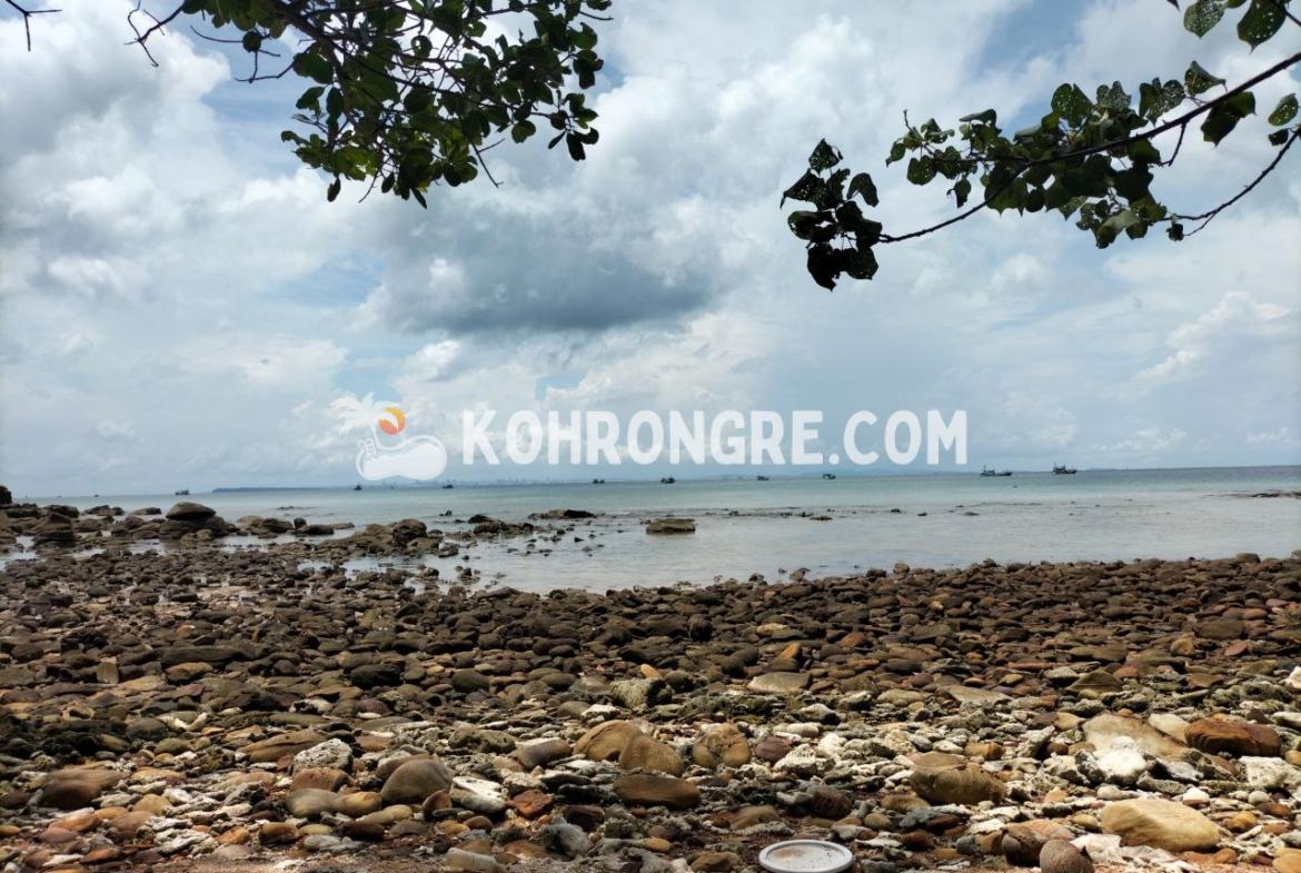 the beach of the beachfront land for sale on koh rong samloem aka koh rong sanloem