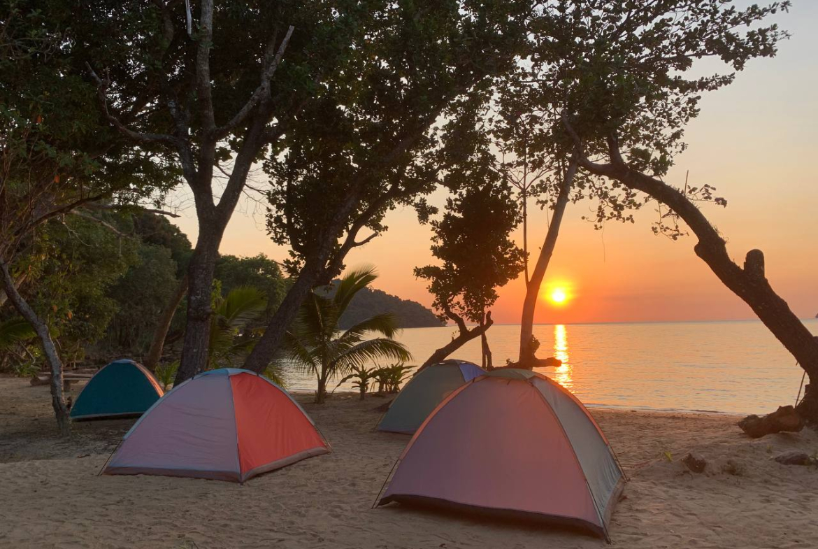 The camping area of the Beach resort for sale in Koh Ta Kiev island, sihanoukville, cambodia